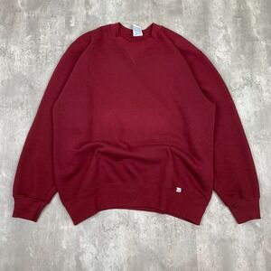 Vintage Russell Athletic Sweatshirt Mens Large Red Fleece Made USA Crewneck 90s